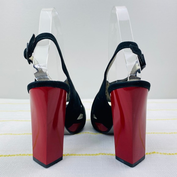 Diane Von Furstenberg Marlene Platform Peep Toe Slingback Heels Womens 6.5 Luxe - Picture 4 of 12